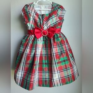 Bonnie Jean- Girls' Holiday Plaid Dress, Sz 5
